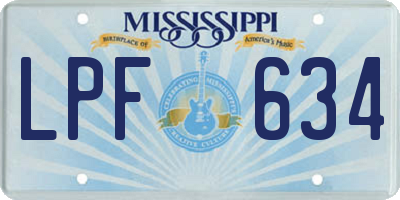 MS license plate LPF634