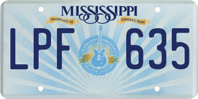 MS license plate LPF635