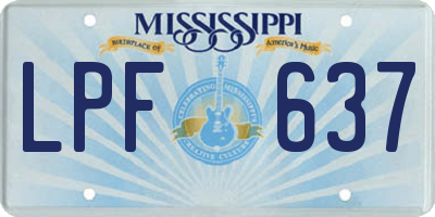 MS license plate LPF637