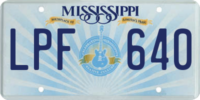 MS license plate LPF640