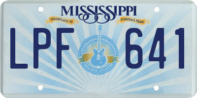 MS license plate LPF641