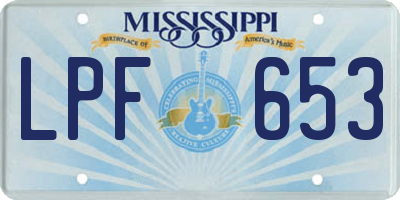 MS license plate LPF653