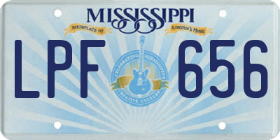 MS license plate LPF656