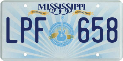 MS license plate LPF658