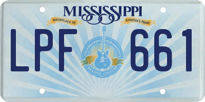 MS license plate LPF661