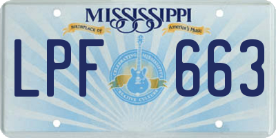 MS license plate LPF663