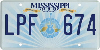 MS license plate LPF674