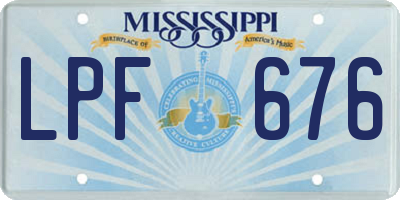 MS license plate LPF676