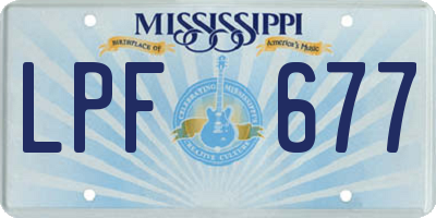 MS license plate LPF677