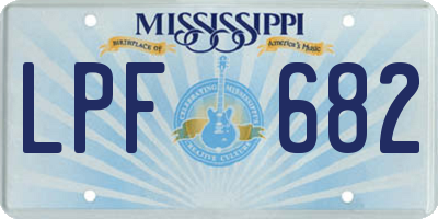 MS license plate LPF682