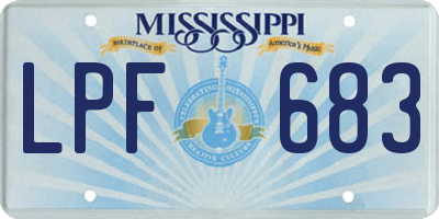 MS license plate LPF683