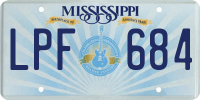 MS license plate LPF684