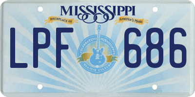 MS license plate LPF686