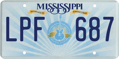 MS license plate LPF687