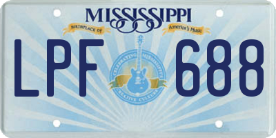 MS license plate LPF688