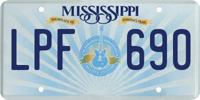 MS license plate LPF690