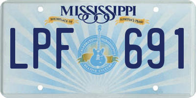 MS license plate LPF691