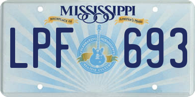 MS license plate LPF693