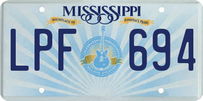 MS license plate LPF694