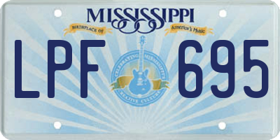 MS license plate LPF695