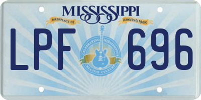 MS license plate LPF696