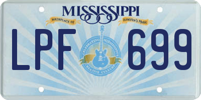 MS license plate LPF699