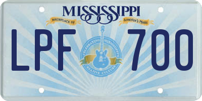 MS license plate LPF700