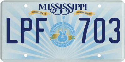 MS license plate LPF703