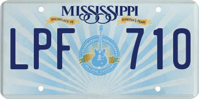 MS license plate LPF710