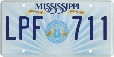 MS license plate LPF711