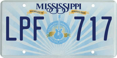 MS license plate LPF717