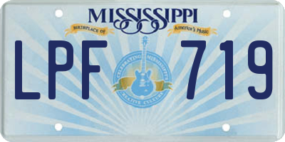 MS license plate LPF719