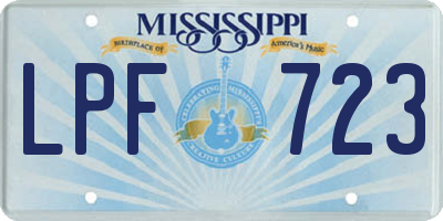 MS license plate LPF723