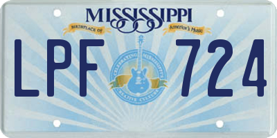 MS license plate LPF724