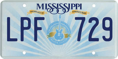 MS license plate LPF729