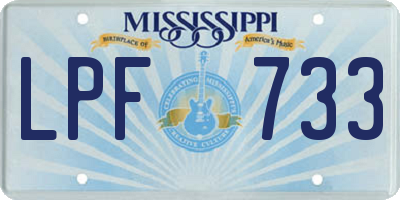 MS license plate LPF733