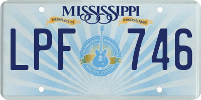 MS license plate LPF746