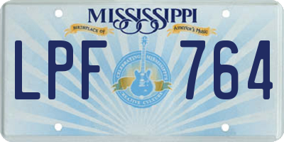 MS license plate LPF764