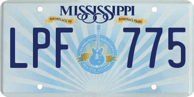 MS license plate LPF775