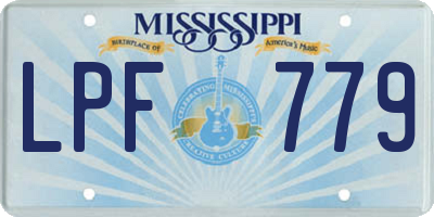 MS license plate LPF779
