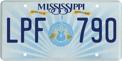 MS license plate LPF790