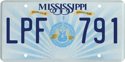 MS license plate LPF791