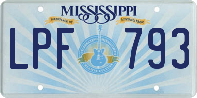 MS license plate LPF793