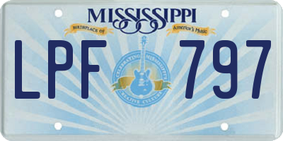 MS license plate LPF797