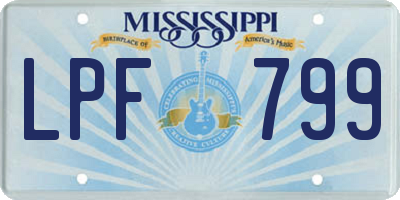 MS license plate LPF799