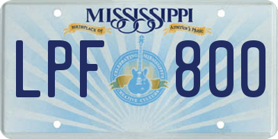 MS license plate LPF800