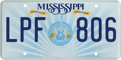 MS license plate LPF806
