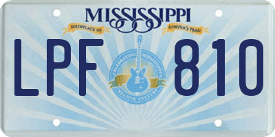 MS license plate LPF810
