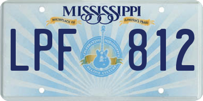 MS license plate LPF812