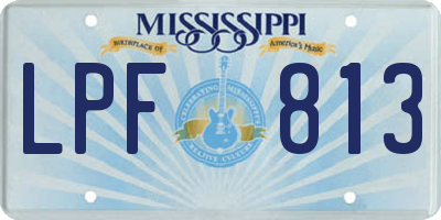 MS license plate LPF813